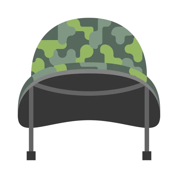 Casco militar vectorial, diseño plano — Vector de stock