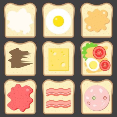 Dilimlenmiş Ekmek ekmek Spread ile vektör