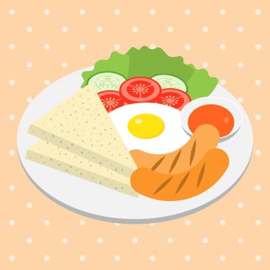 sağlıklı kahvaltı kızarmış yumurta ve sebze