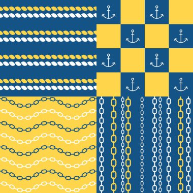 1 zincir vektör deniz seamless modeli küme