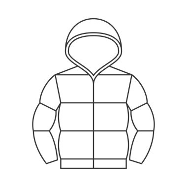 Vektör yorgan ceket hood, ince bir çizgi ile