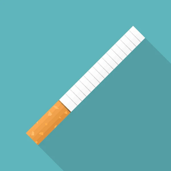 Ilustración de icono de cigarrillo, diseño plano con sombra larga — Vector de stock