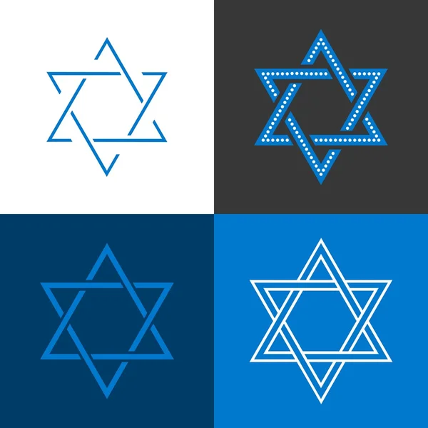 Star of David, Star of Israel sign and symbol, flat design vector — Stock Vector