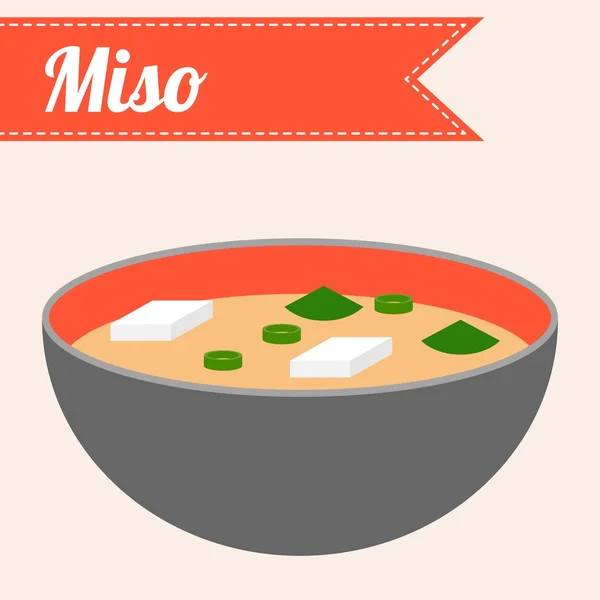 Vector Japans eten Miso soep — Stockvector