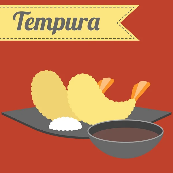 Vector Japans eten Tempura — Stockvector