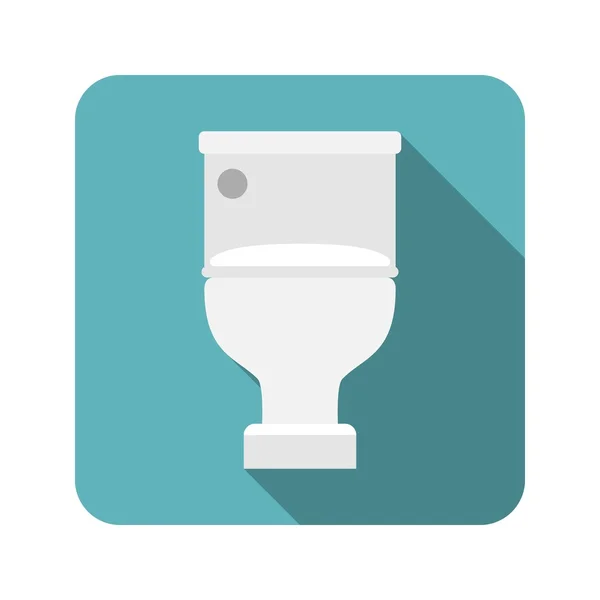 Vector open toilet seat, flat design with long shadow — Stock Vector