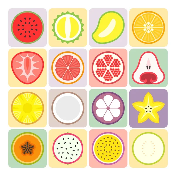 Conjunto de iconos de frutas y verduras vectoriales 2 — Archivo Imágenes Vectoriales