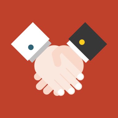 Vektör el sıkışma simge, düz tasarım