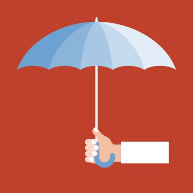 Şemsiye, düz tasarım tutan vektör el