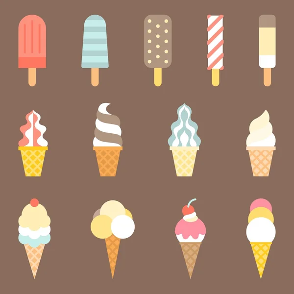 Vector icono de helado — Vector de stock