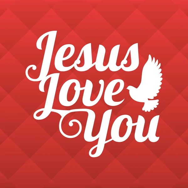 Tipografia vetorial Jesus te ama com fundo quadrado — Vetor de Stock
