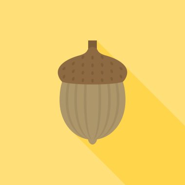 Uzun Gölge, düz tasarım ile meşe palamudu vektör