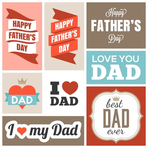 Happy Father day headline and banner, flat design — стоковый вектор