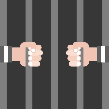 Vektör hırsız ve cezaevi, düz tasarım