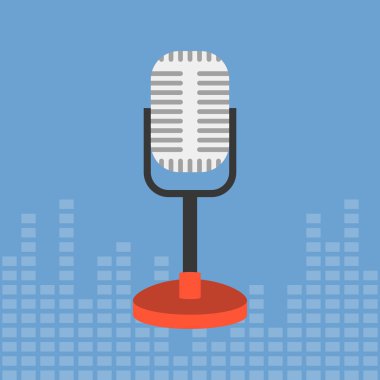 Vektör mikrofon simgesi, düz tasarım