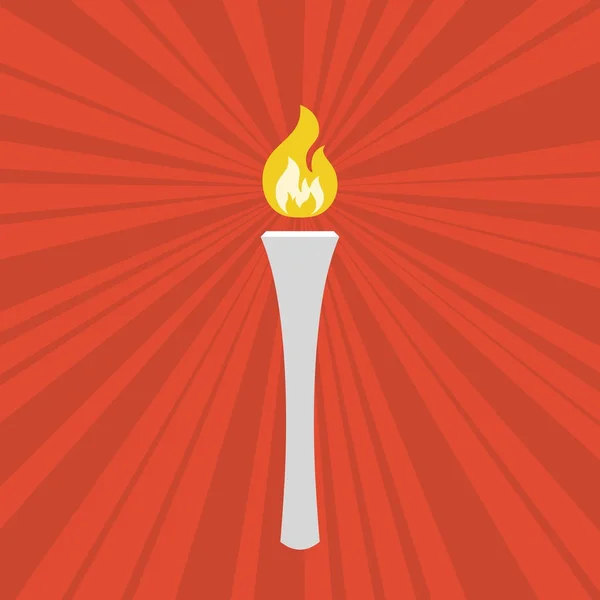 Символ факела з сонячним спалахом фону — стоковий вектор