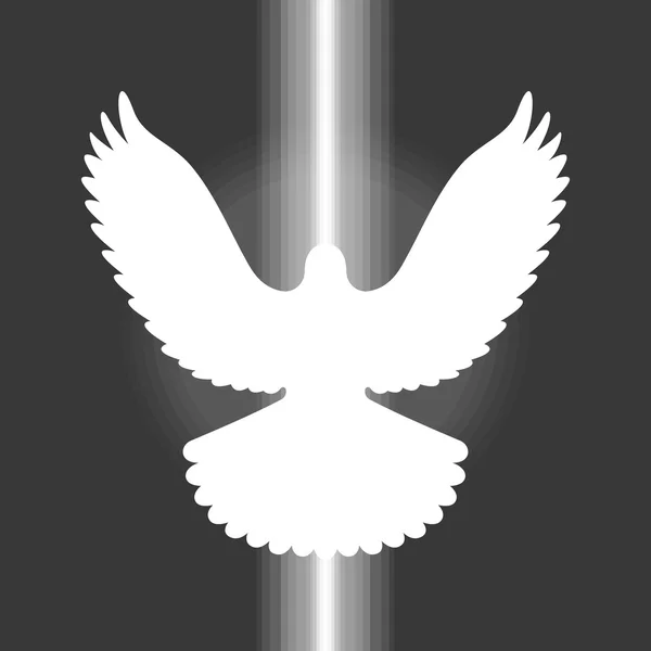 Векторный голубь, знак святого духа, плоский дизайн без градиента — стоковый вектор