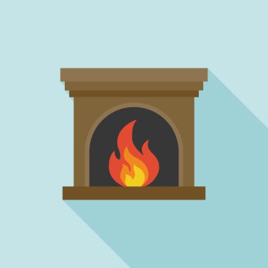 Uzun Gölge, düz tasarımı ile yangın ve şömine simgesi