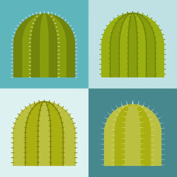 Conjunto de cactus, vector de diseño plano — Vector de stock