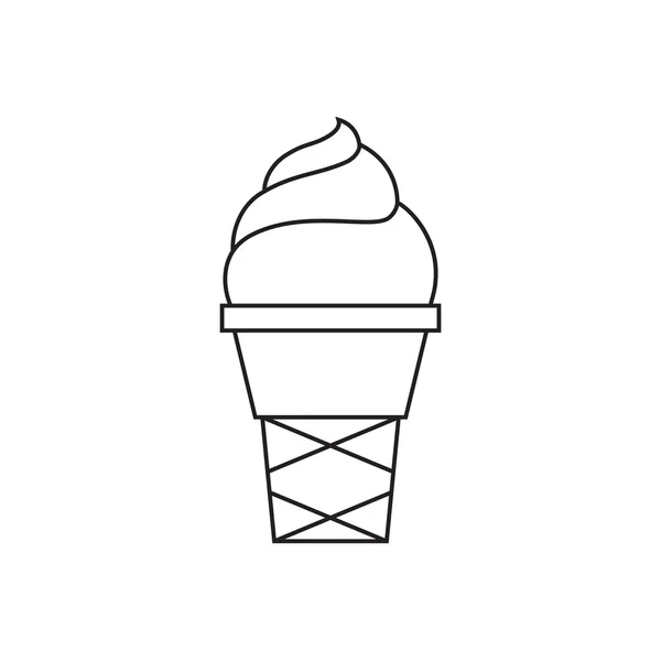 Иконка тонкой линии мороженого — стоковый вектор