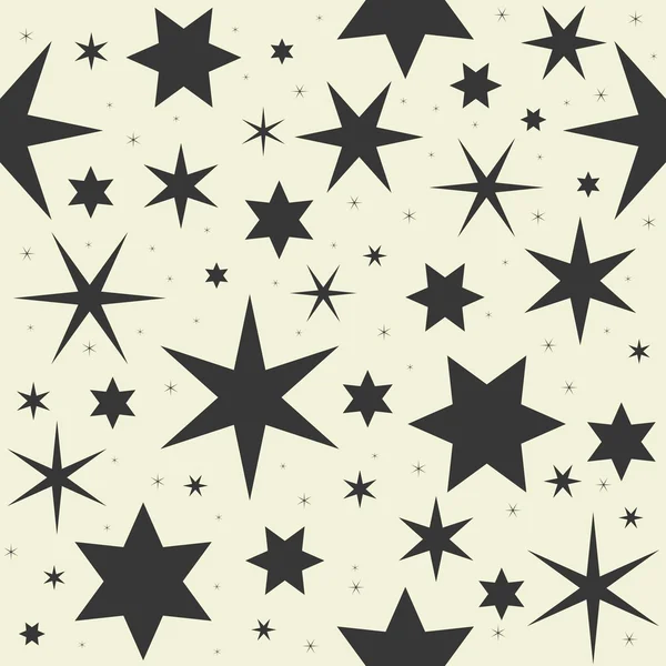 Diseño inconsútil de la estrella del patrón para la Navidad y el tema de año nuevo, para el papel de embalaje, fondo, telón de fondo — Archivo Imágenes Vectoriales