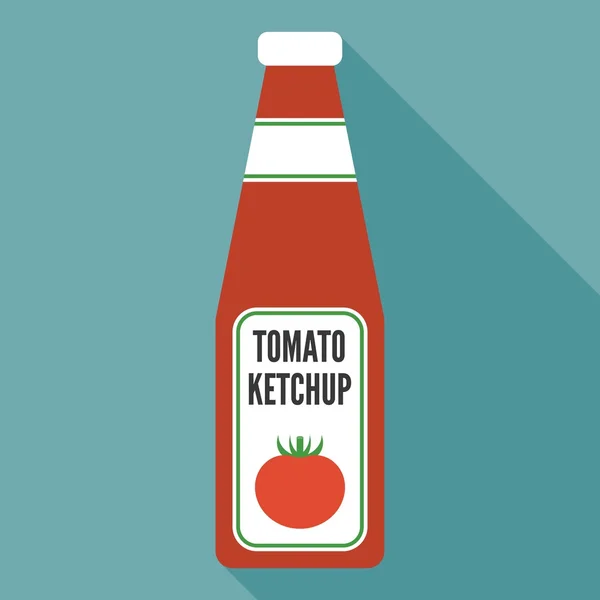 Icona del ketchup di pomodoro vettoriale, design piatto — Vettoriale Stock