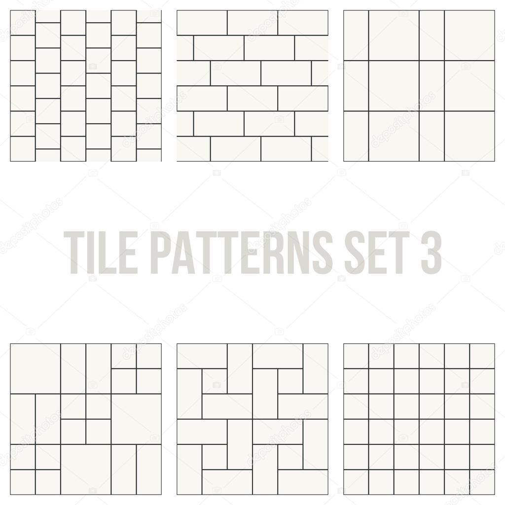 Set of thin line seamless pattern brick tile, use for background, path, toilet wall, patio, wooden floor, ceramic tile, parquet floor, stack bond and texture