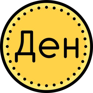 Makedon dinar madeni para ikonu ve Kuzey Makedonya para birimi