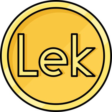 Arnavutluk 'un resmi para birimi olan Lek sikke ikonu vektör illüstrasyonu