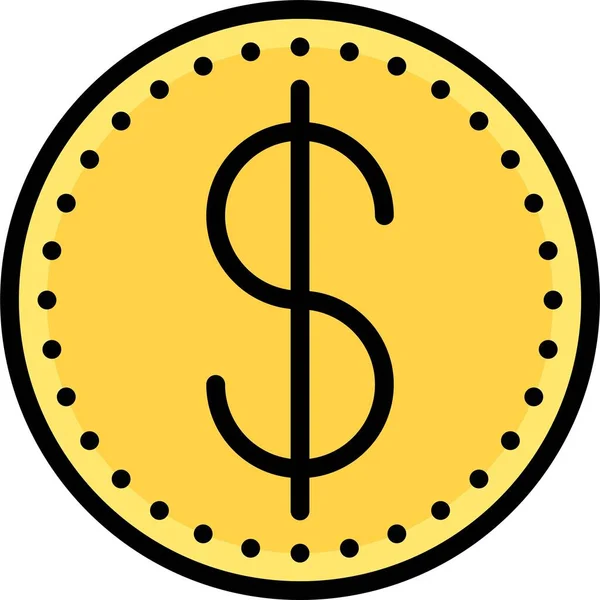 Dólar Moneda Icono Dólar Nombre Más Monedas — Vector de stock
