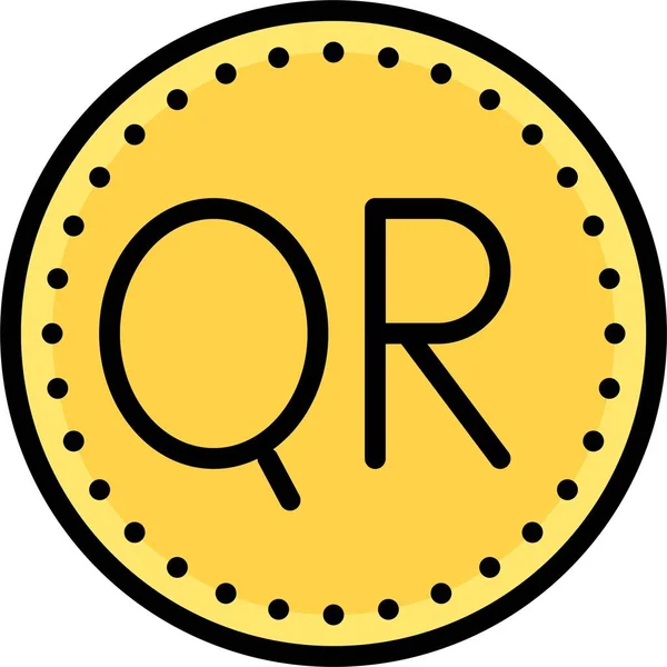 Reyal Coin Icon Currency State Qatar — стоковый вектор