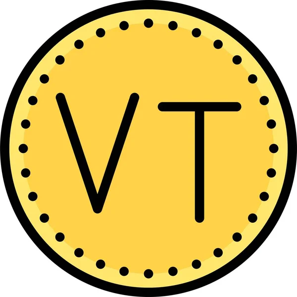 Vanuatu Vatu Koin Vektor Ikon Mata Uang Vanuatu - Stok Vektor