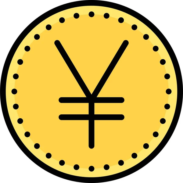 Icono Moneda Yen Yuan Signo Moneda Utilizado Para Yen Japonés — Vector de stock