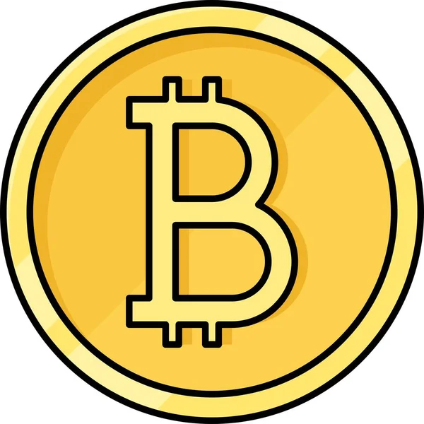 Illustration Vectorielle Crypto Monnaie Bitcoin Monnaie Numérique Décentralisée — Image vectorielle