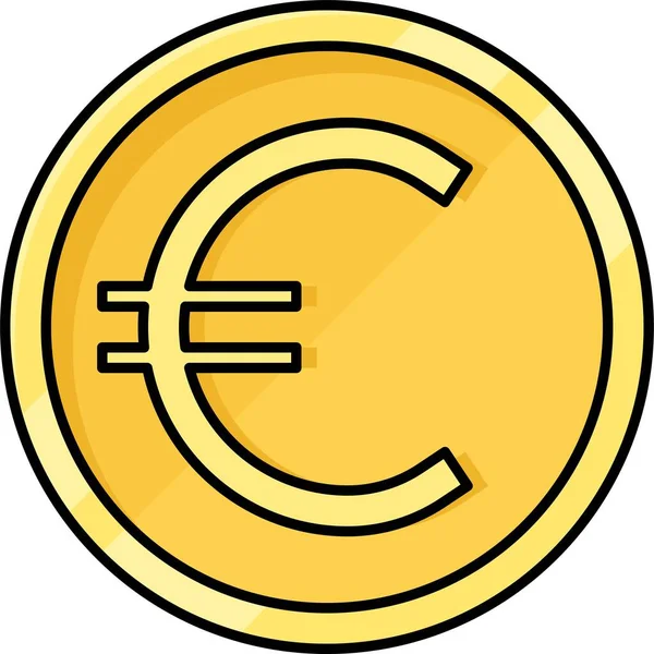 Euromünze Offizielle Währung Von Der Mitgliedsstaaten Der Europäischen Union — Stockvektor