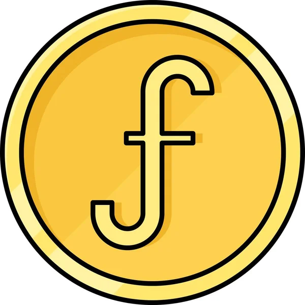 Aruban Florin Coin Vector Icon Currency Aruba — Stock Vector