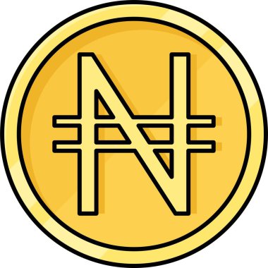 Nijerya naira madeni para vektör ikonu, Nijerya para birimi