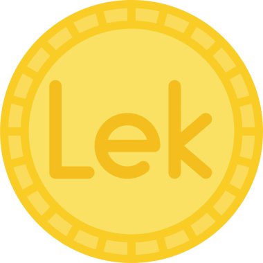 Arnavutluk 'un resmi para birimi olan Lek sikke ikonu vektör illüstrasyonu