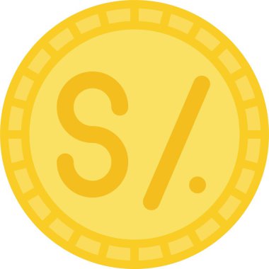 Peru sol sikke vektör simgesi, Peru para birimi