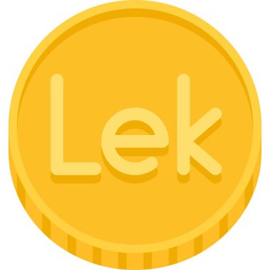 Arnavutluk 'un resmi para birimi olan Lek sikke ikonu vektör illüstrasyonu