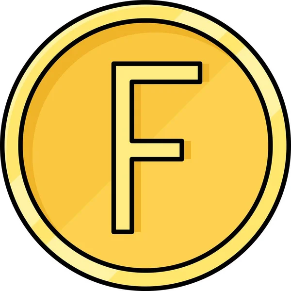 Fancs Coin Icon Franc Any Several Units Currency — Stock Vector