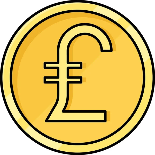 Icône Pièce Monnaie Livre Pour Livre Sterling Pour Les Devises — Image vectorielle