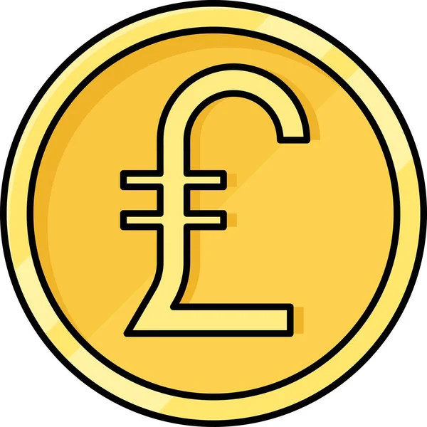 Pond Munt Pictogram Voor Het Pond Sterling Voor Valuta Genaamd — Stockvector