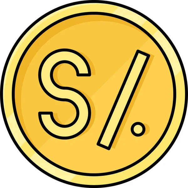 Peruvian Sol Coin Vector Icon Rency Peru — стоковий вектор