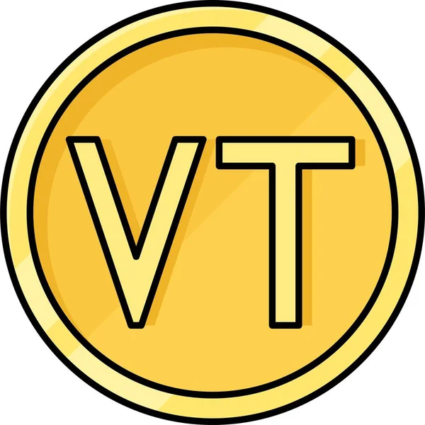 Vanuatu Vatu Coin Vecteur Icône Monnaie Vanuatu — Image vectorielle