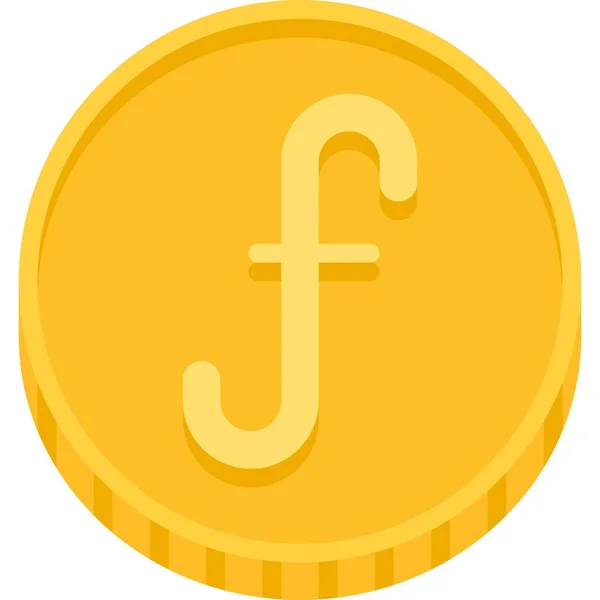 Aruban Florin Coin Vector Icon Currency Aruba — Stock Vector