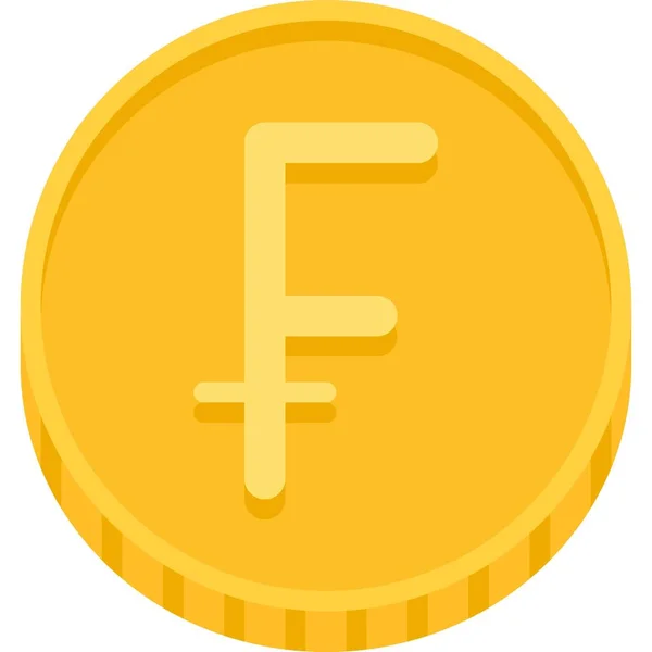 Fancs Coin Icône Franc Est Une Des Plusieurs Unités Monnaie — Image vectorielle