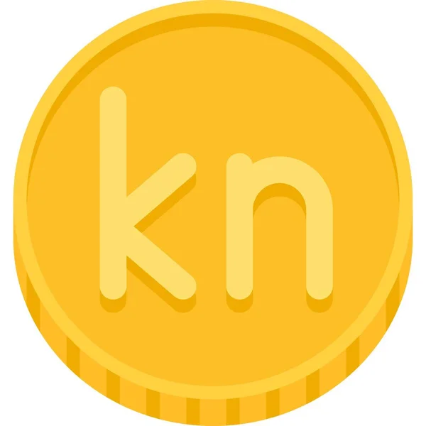 Kroatische Kuna Münze Kuna Ist Die Währung Die Kroatien Seit — Stockvektor