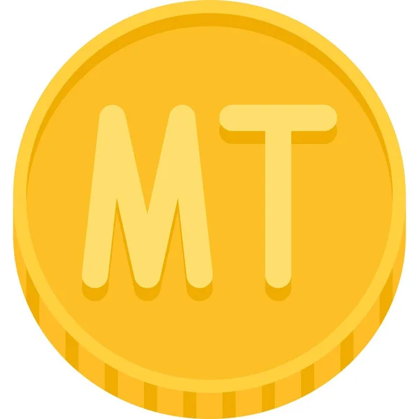 Moneta Metrica Mozambicana Icona Vettoriale Valuta Del Mozambico — Vettoriale Stock