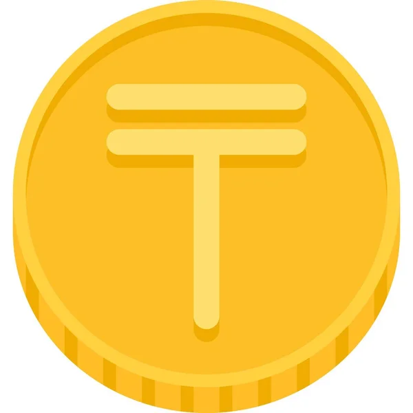 Kazstani Tenge Coin Vector Icon Currency Kazakhstan — 스톡 벡터